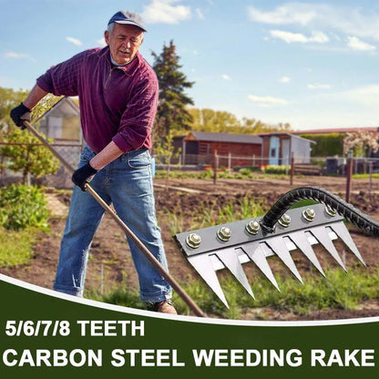 Upgraded Iron Weeding Rake – Heavy-Duty Garden Tool
