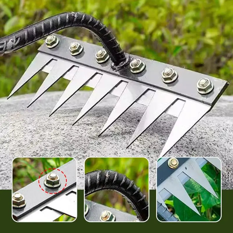 Upgraded Iron Weeding Rake – Heavy-Duty Garden Tool
